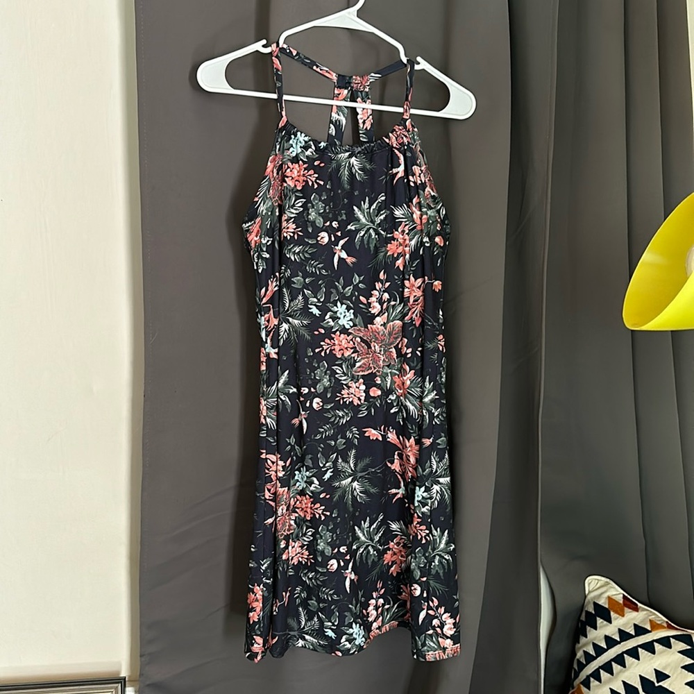 Halter dress with shelf bra.